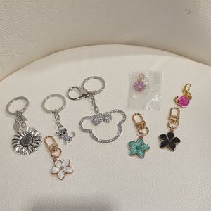 Floral and Bear Keychain Set